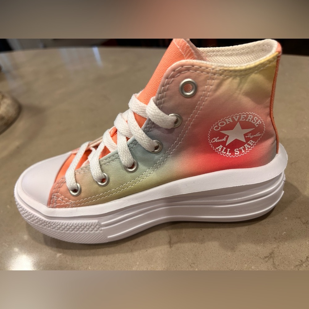 Girls Converse size 12 pink/multicolored